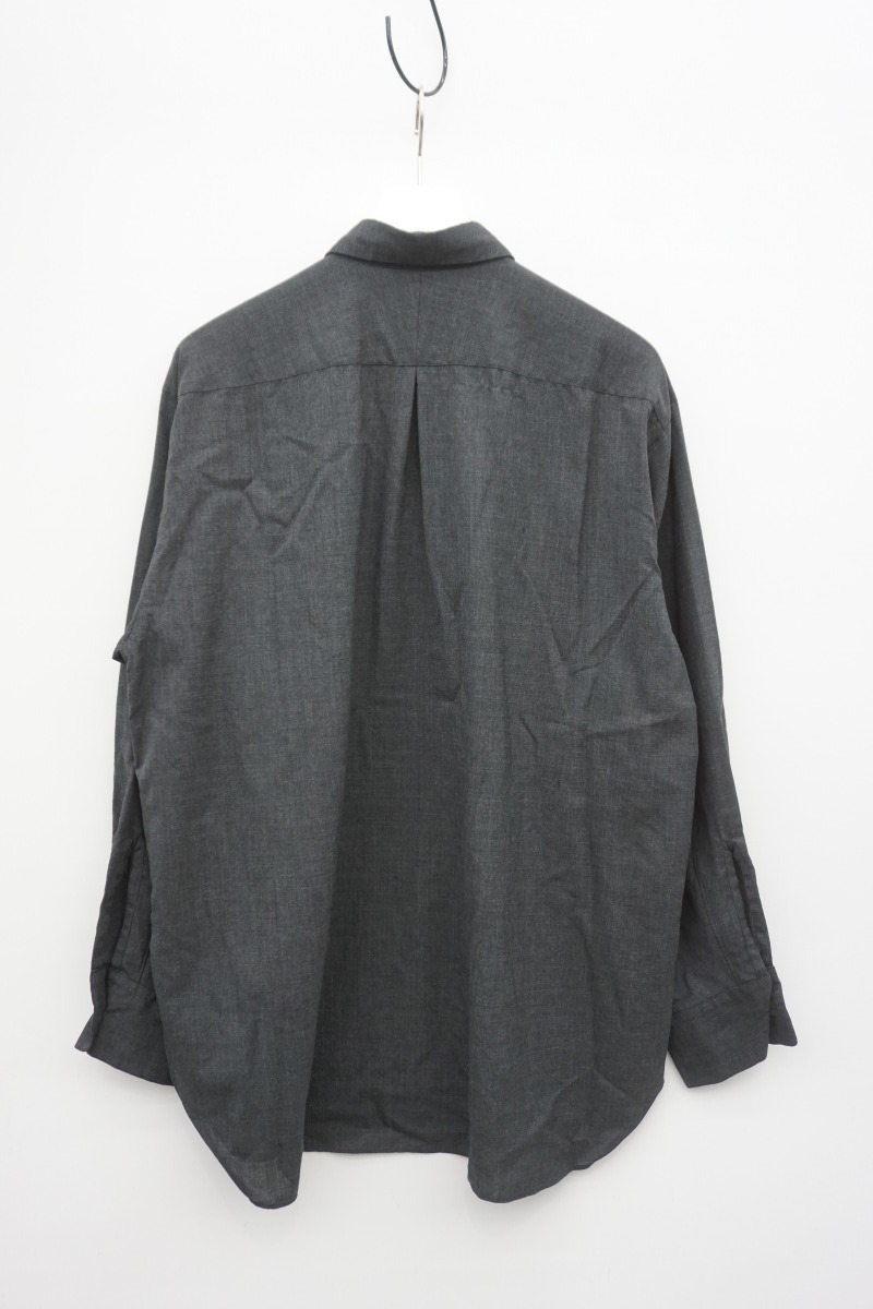 regular 20SS MARKAWAREma-ka wear COMFORT FIT SHIRTS SUPER 120s WOOL TROPICAL wool long sleeve shirt A20A-06SH01C black ash 1 genuine article 901N^