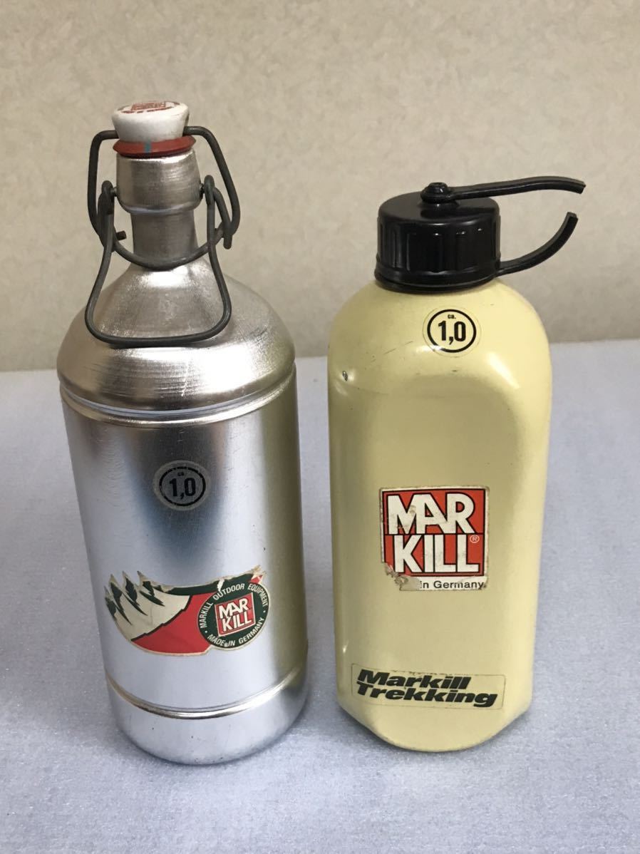 MARKILLマルキル水筒1.0L 2点セット アルミ水筒 アウトドア キャンプ 中古現状品_画像1