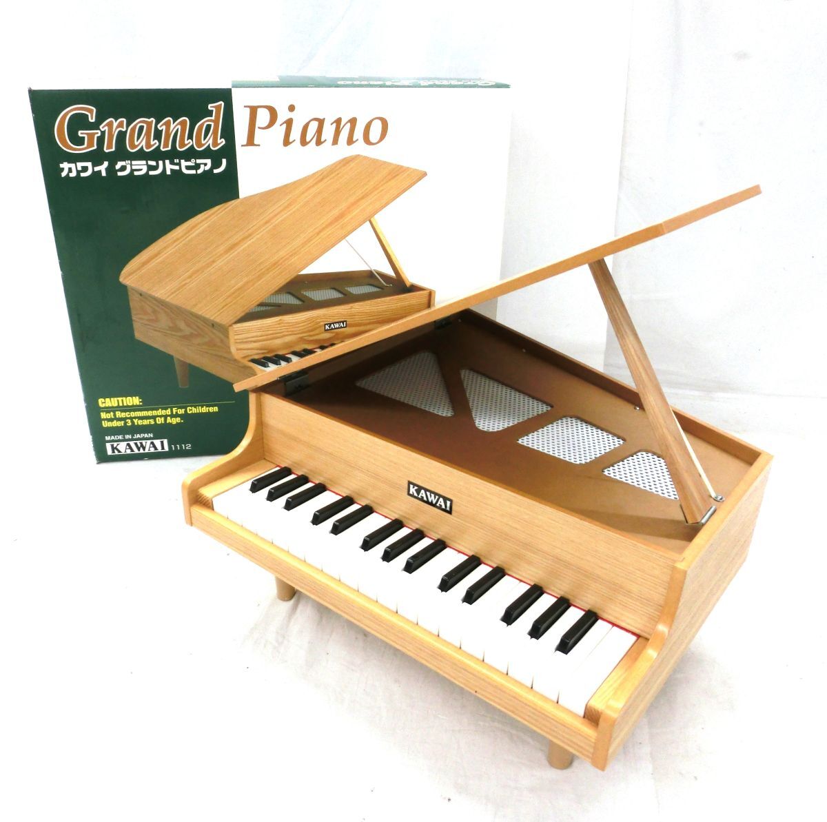 1000円スタート ピアノ玩具 KAWAI カワイ Grand Piano 1112 グランドピアノ 32鍵 木製 箱付 トイピアノ ミニピアノ 3 XX8060_画像1