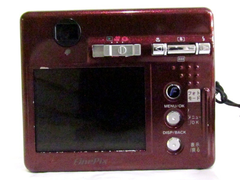 1000円スタート コンパクトデジタルカメラ FUJIFILM 富士フィルム FinePix F450 ワインレッド バッテリーパック付属 2 X9023_画像3
