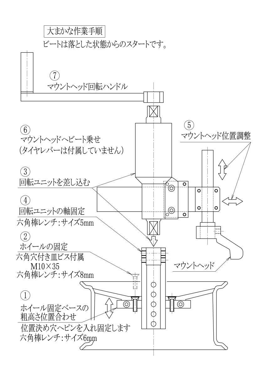 (納期ご注意） バイク用込み　楽々 手動式タイヤチェンジャー_画像4