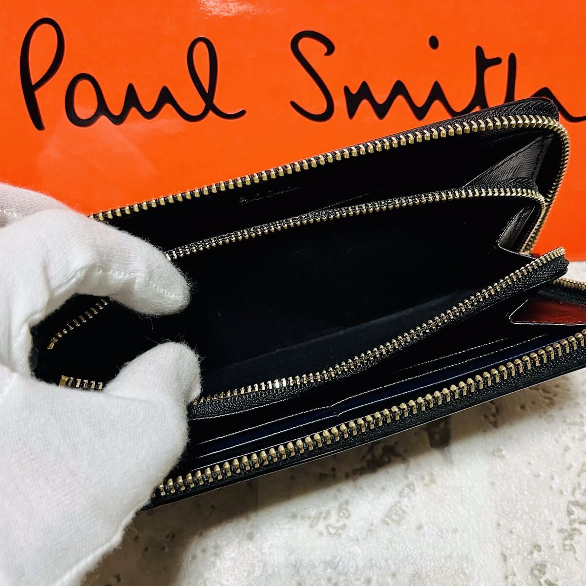 良品 新作 ポールスミス PaulSmith ポールドローイング 長財布