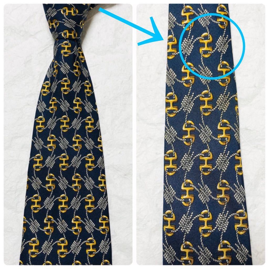 CELINE セリーヌ ネクタイ 金具とロープ 総柄 シルク100 CELINE セリーヌ ネクタイ 金具とロープ 総柄 シルク100