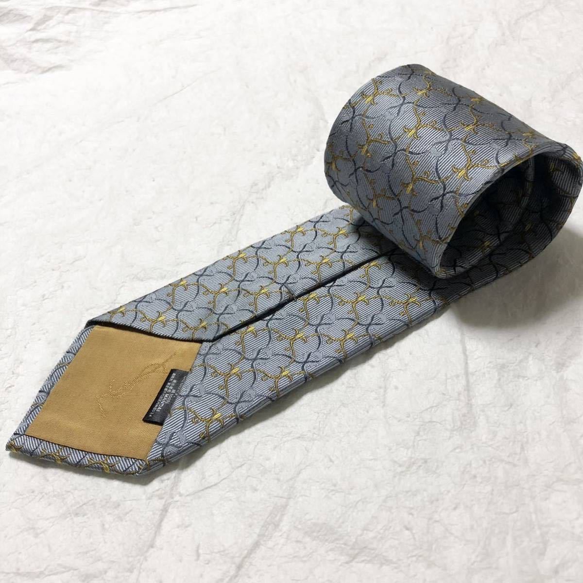 美品 YVES SAINT LAURENT イヴサンローラン ネクタイ 蔦 網目状 美品 YVES SAINT LAURENT イヴサンローラン ネクタイ 蔦 網目状