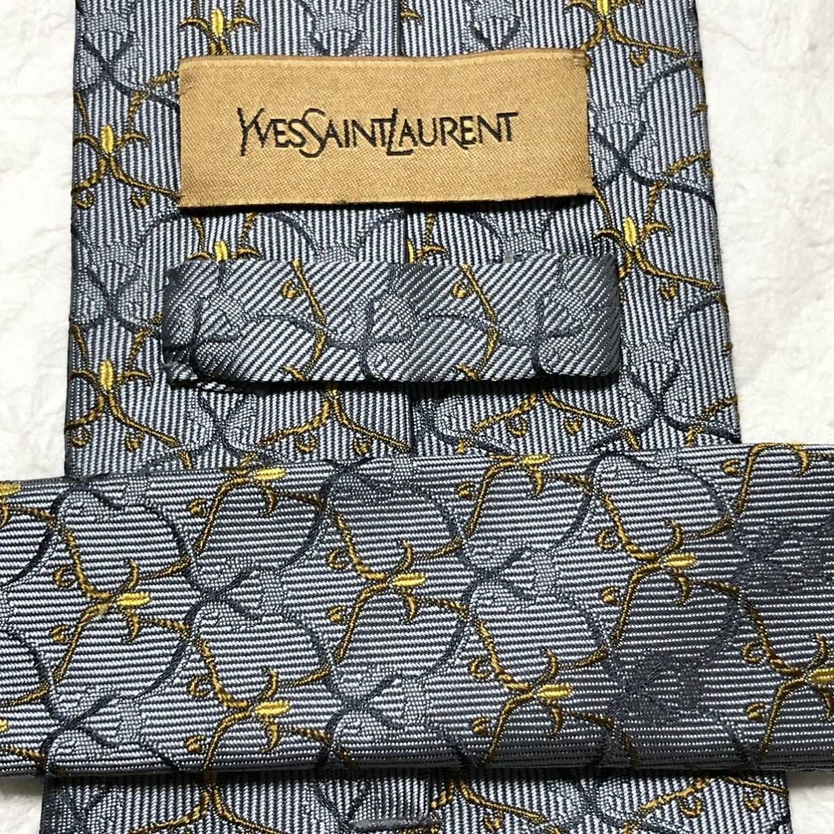 美品 YVES SAINT LAURENT イヴサンローラン ネクタイ 蔦 網目状 美品 YVES SAINT LAURENT イヴサンローラン ネクタイ 蔦 網目状