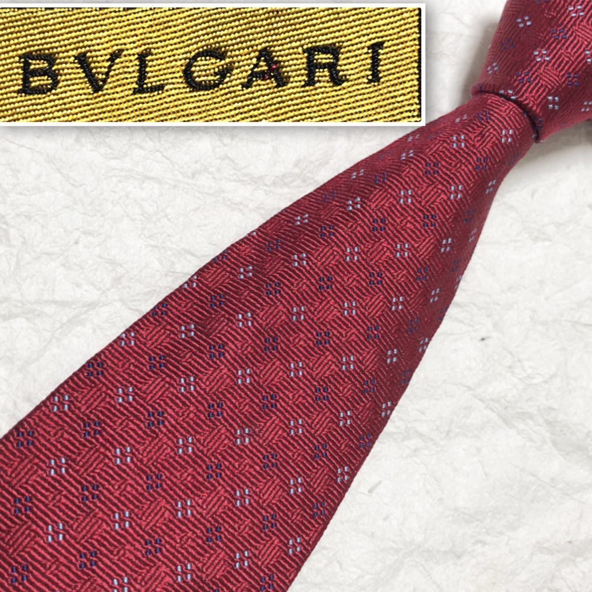 美品 希少セッテピエゲ BVLGARI ブルガリ ネクタイ ドット