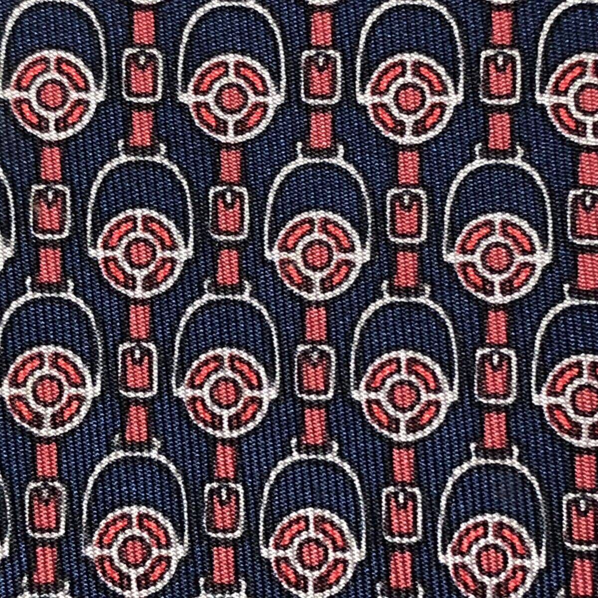 HERMES エルメス ネクタイ あぶみ 鐙 馬具 総柄 シルク100 HERMES エルメス ネクタイ あぶみ 鐙 馬具 総柄 シルク100