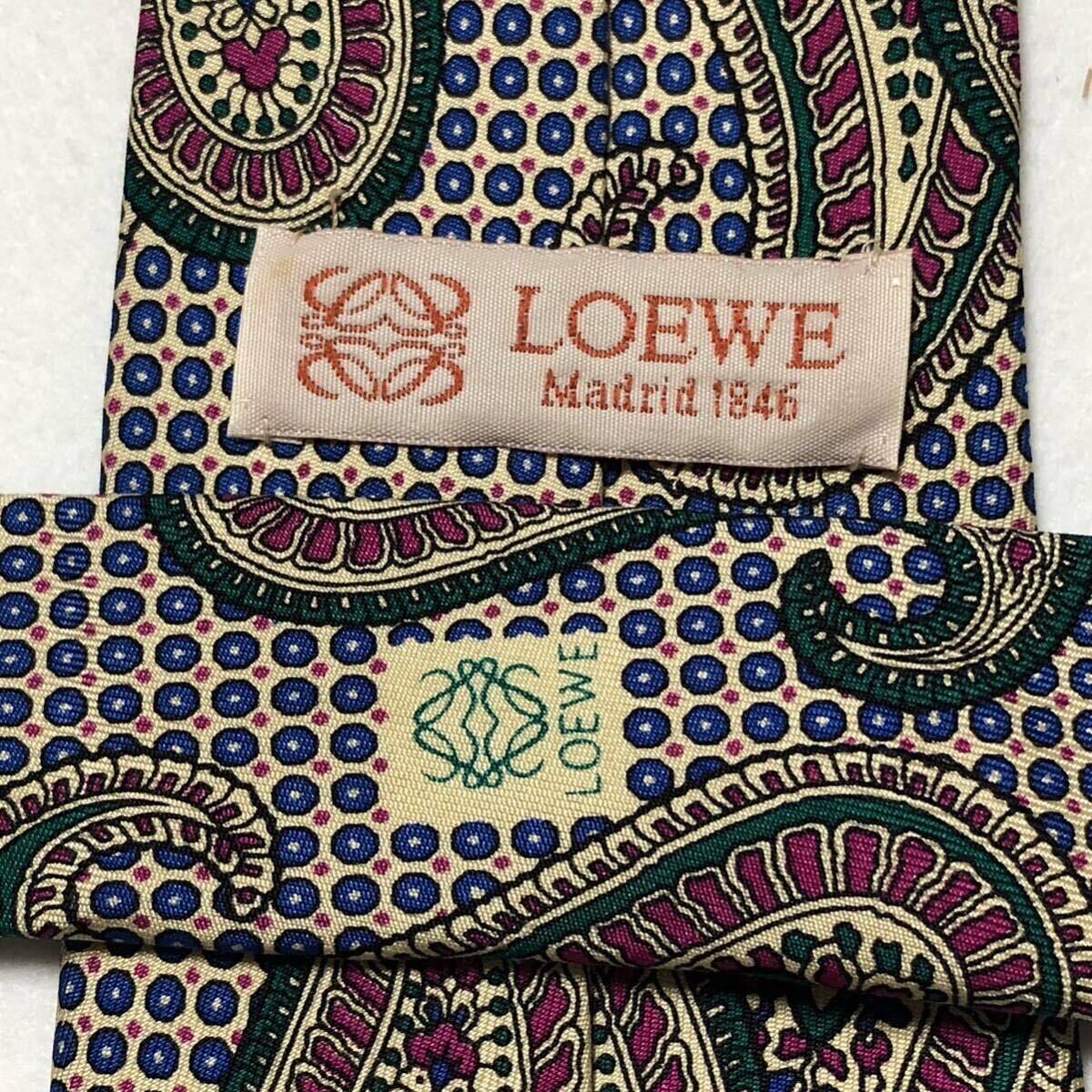 LOEWE ロエベ ネクタイ ペイズリー サークル ドット 総柄 シルク LOEWE ロエベ ネクタイ ペイズリー サークル ドット 総柄 シルク