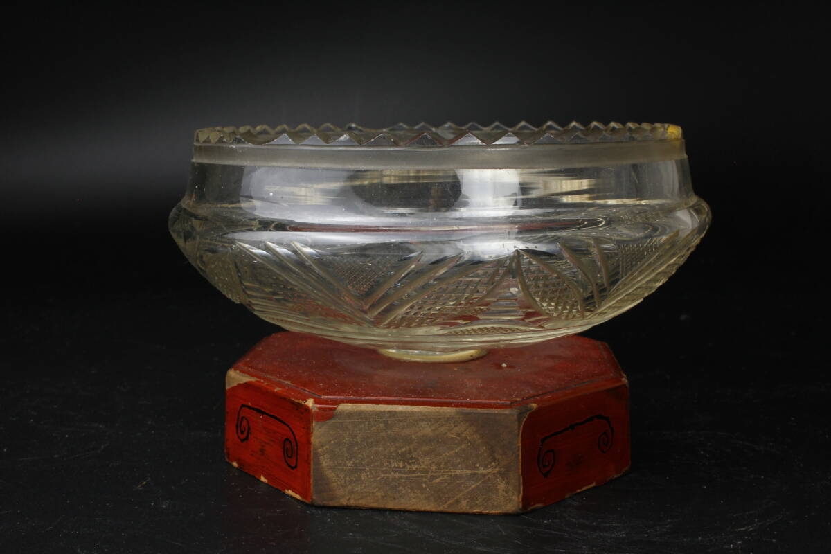 364 江戸切子 江戸ガラス（無色） ギヤマン 鉛ガラス  江戸硝子鉢の画像4