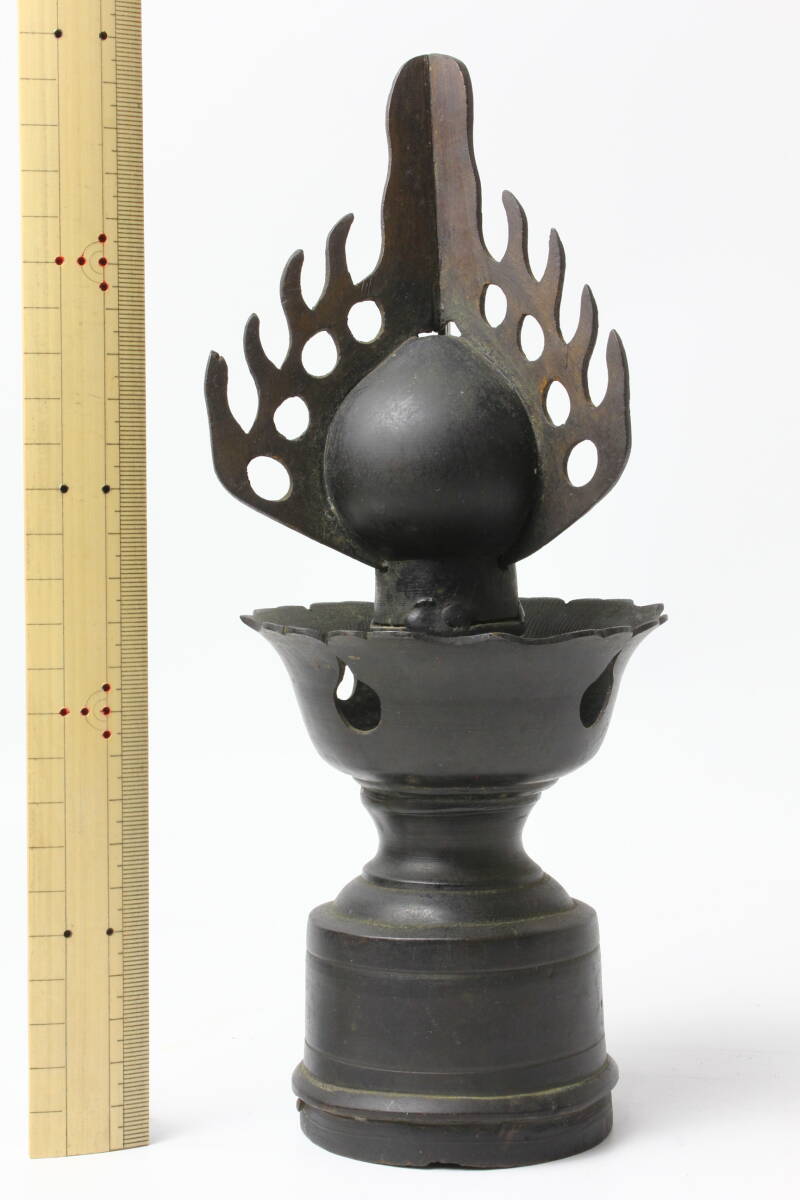 350 鎌倉時代　銅製　火焔宝珠形　舎利容器　如意宝珠　仏教美術_画像8