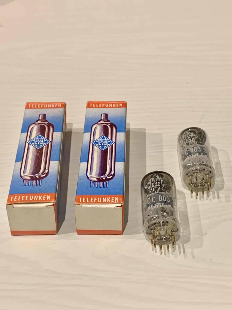 * rare * valuable goods *TELEFUNKEN ECC803S vacuum tube 2 pcs set telefunken gold pair Gold pin diamond Mark equipped audio equipment amplifier 