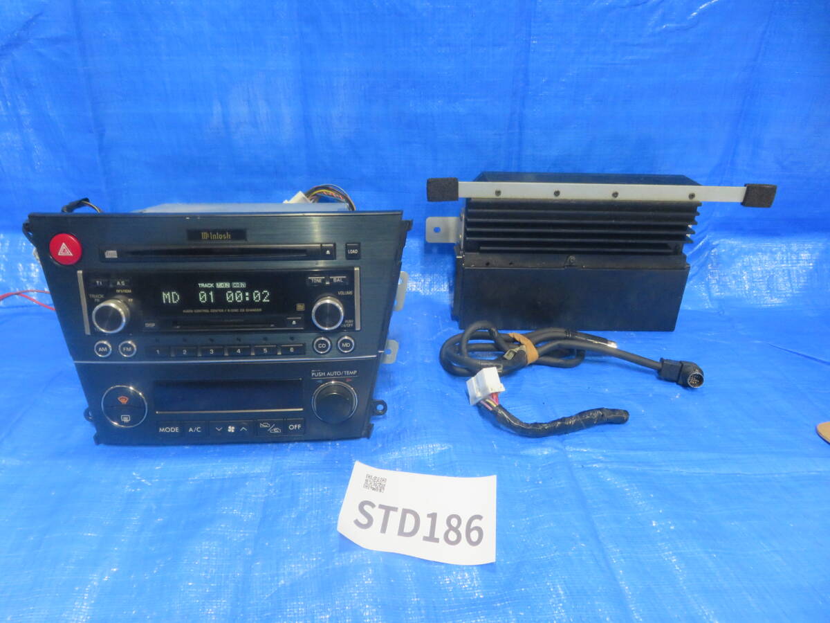 STD186 保証付 スバル BL5 BP5 BPE BPH レガシィ 前期 マッキントッシュ オーディオ/純正 PF-40621 6連CD アンプ EF-12081_画像1