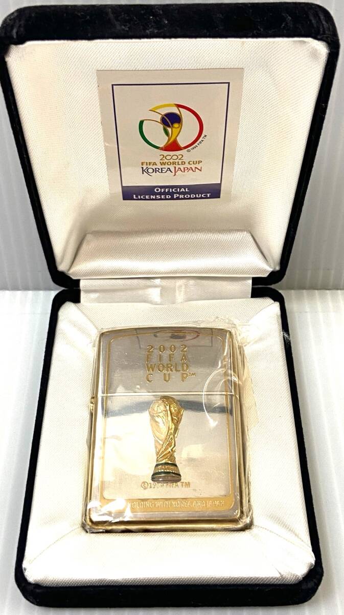 A#5943 ZIPPO ジッポライター 2002 FIFA WORLD CUP KOREA JAPAN シリアルナンバー 3099 ケース付 喫煙具 喫煙グッズ 現状品_画像1