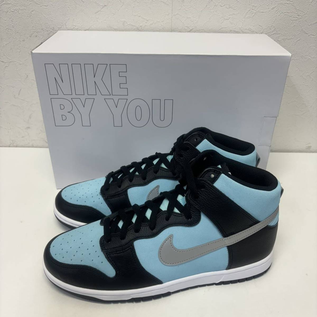 NIKE BY YOU DUNK HIGH ナイキ バイユー ダンク ハイ size US 10 新品未使用品 ブラック/ライトブルー/シルバー ハイカット_画像1