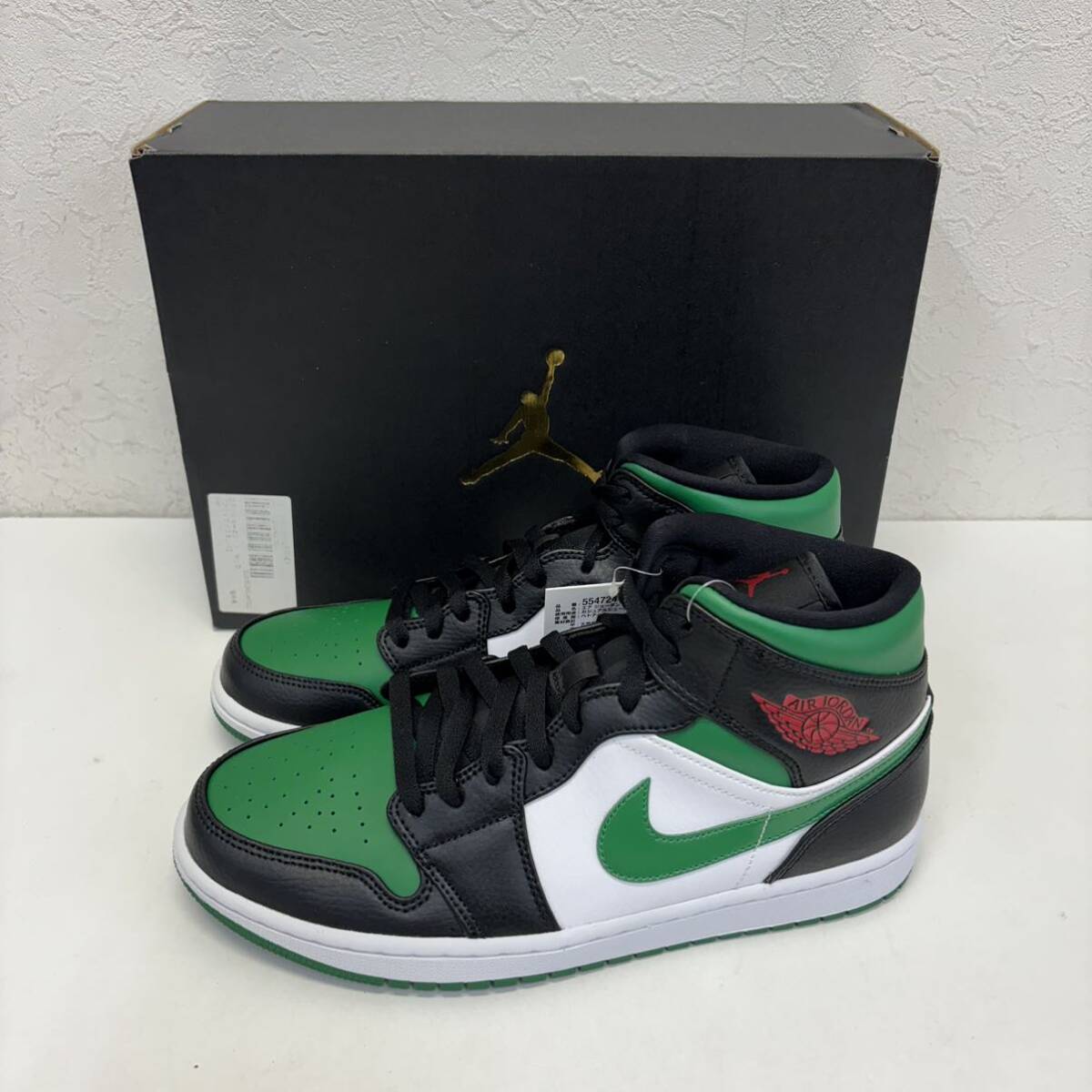 NIKE AIR JORDAN 1 MID PINE GREEN 554724-067 size 10 新品 黒タグ付き ナイキ エアジョーダン1 AJ1 ミッド パイングリーン スニーカーの画像2