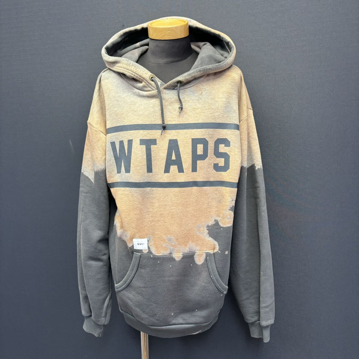 WTAPS Design Hoodie ダブルタップス デザイン フーディー size 02 ブリーチ柄 長袖 メンズ ロゴ_画像1