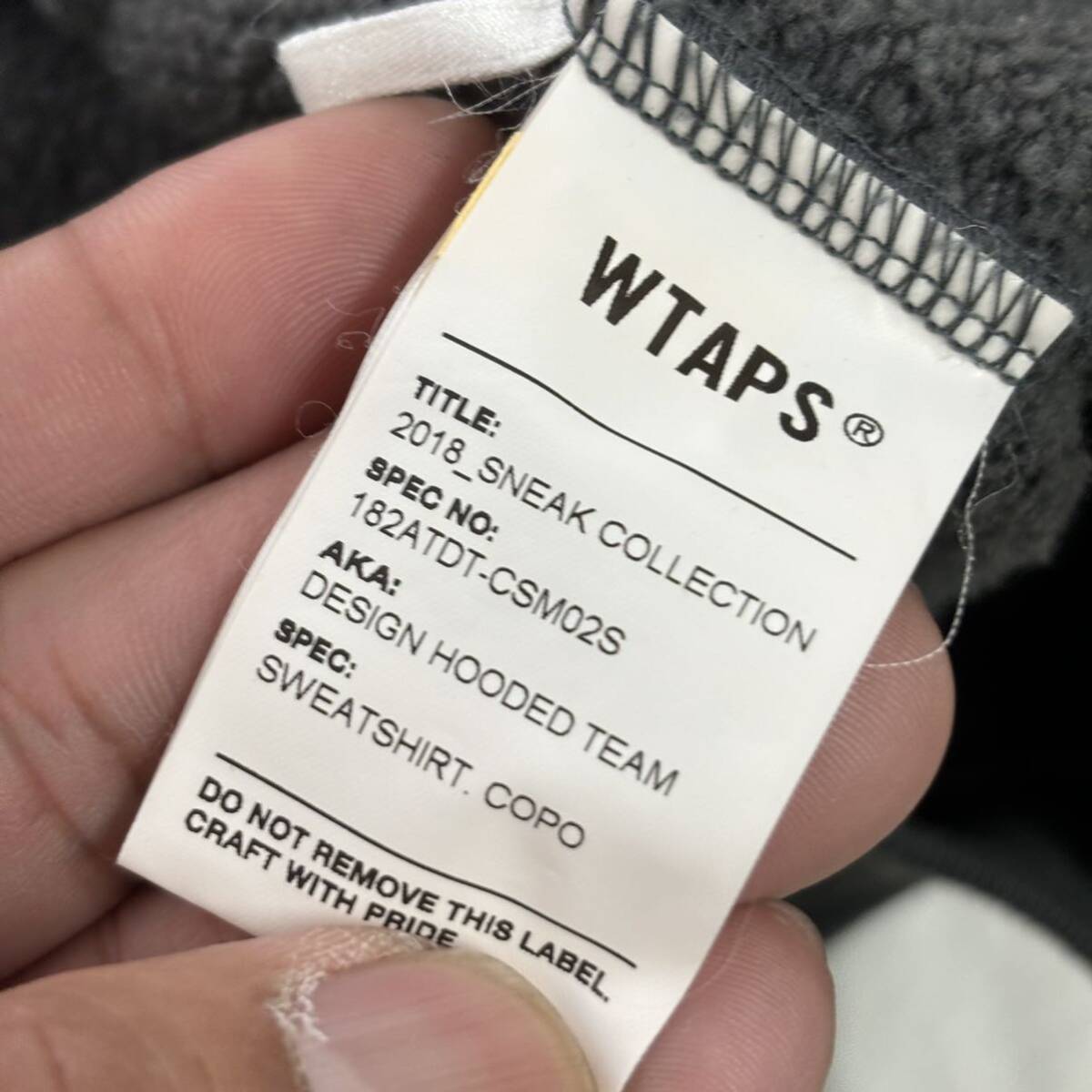 WTAPS Design Hoodie ダブルタップス デザイン フーディー size 02 ブリーチ柄 長袖 メンズ ロゴ_画像5