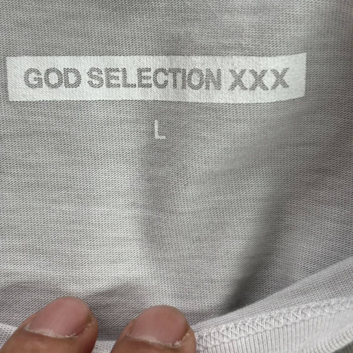 GOD SELECTION XXX GX-518-1101-061 S/S TEE ゴッドセレクション ショートスリーブ Tシャツ size L グレー プリント_画像3