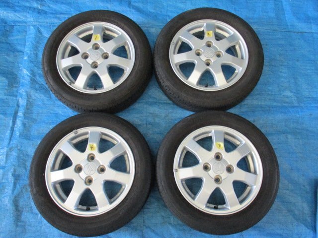 ※4本※14インチ●ダイハツ純正 ホイール●155/65R14●14×4.5J +45●ハブ径54mm●4H PCD100●21年 4～6分山BSタイヤ●ムーヴ等●中古_※タイヤ付きホイール4本の出品です。