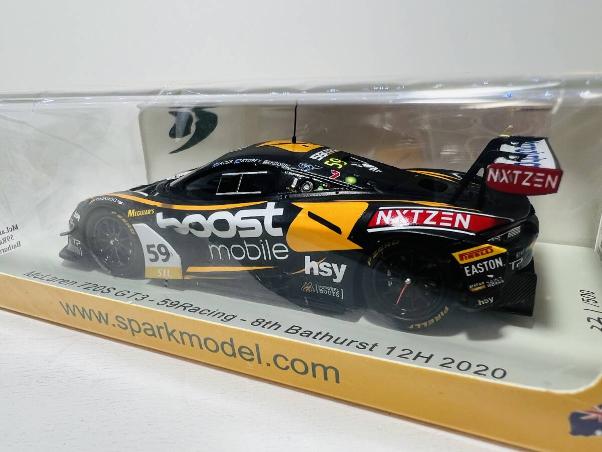 スパーク spark 1/43 McLaren 720S GT3 No.59 59Racing 8th Bathurst 12H 2020 D. Storey - F. Ross F. Ross【AS055】の画像3