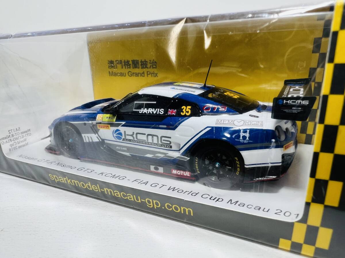 スパーク spark 1/43 Nissan GT-R Nismo GT3 KCMG FIA GT World Cup Macau 2018 PIRELLI #35【SA172】_画像3