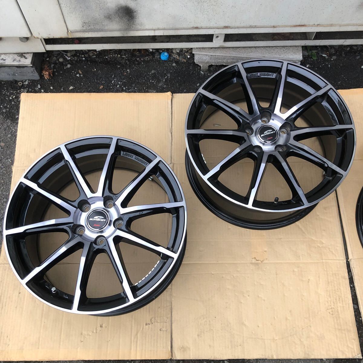 中古！A-TECH/シュナイダー 8J-18+45 5H-114.3 ブラックポリッシュ 4本！_画像3