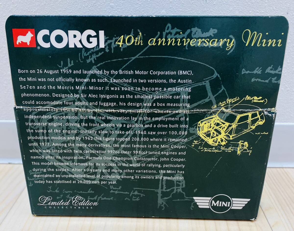 【OAK-3964YH】1円スタート CORGI コーギー 40th anniversary mini ミニカー 1/36 未開封 MINI Island Blue 04504 ミニクーパー レトロの画像2