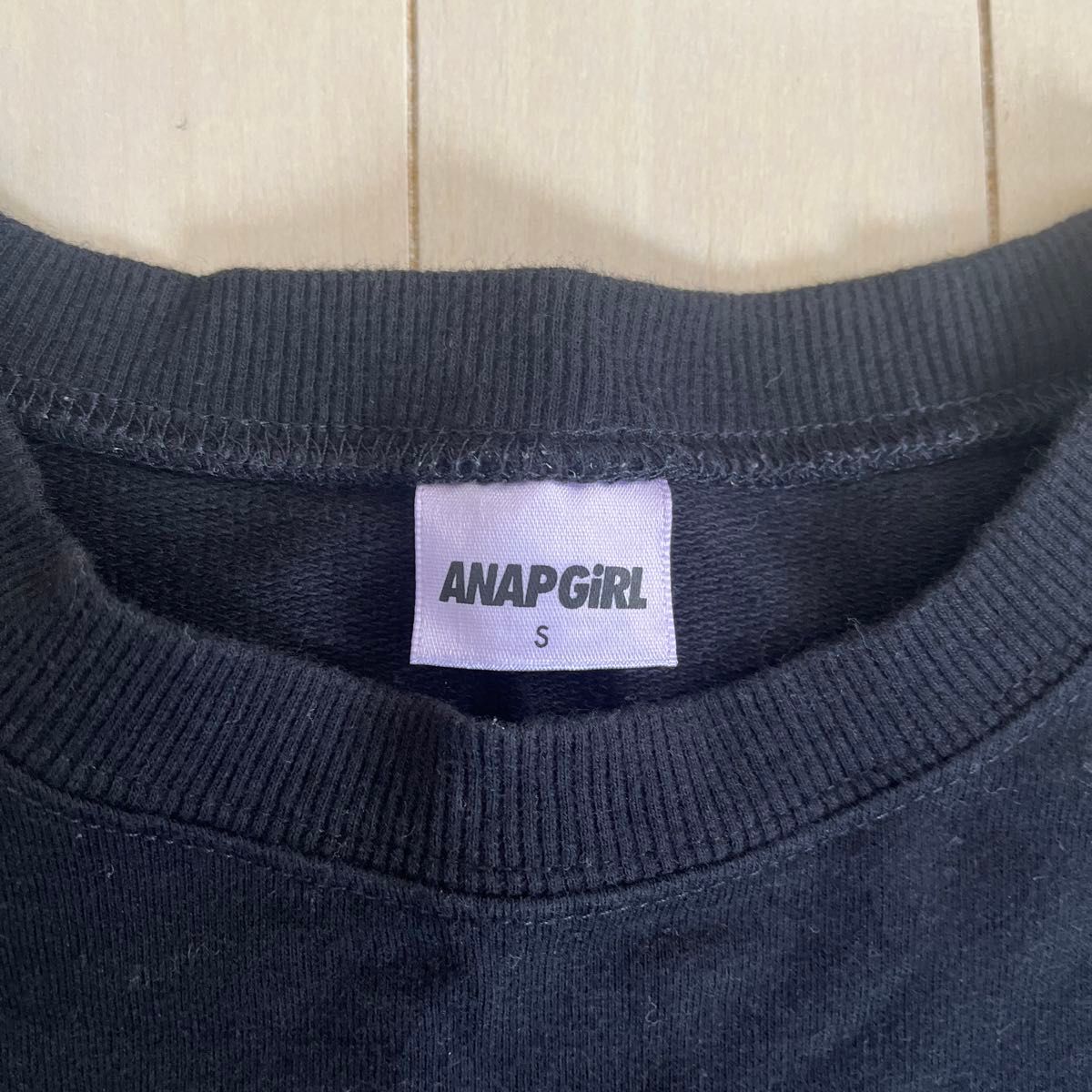 【ANAP GiRL】アナップガール　トレーナー　ロゴ　ブラック　Sサイズ　 スウェット