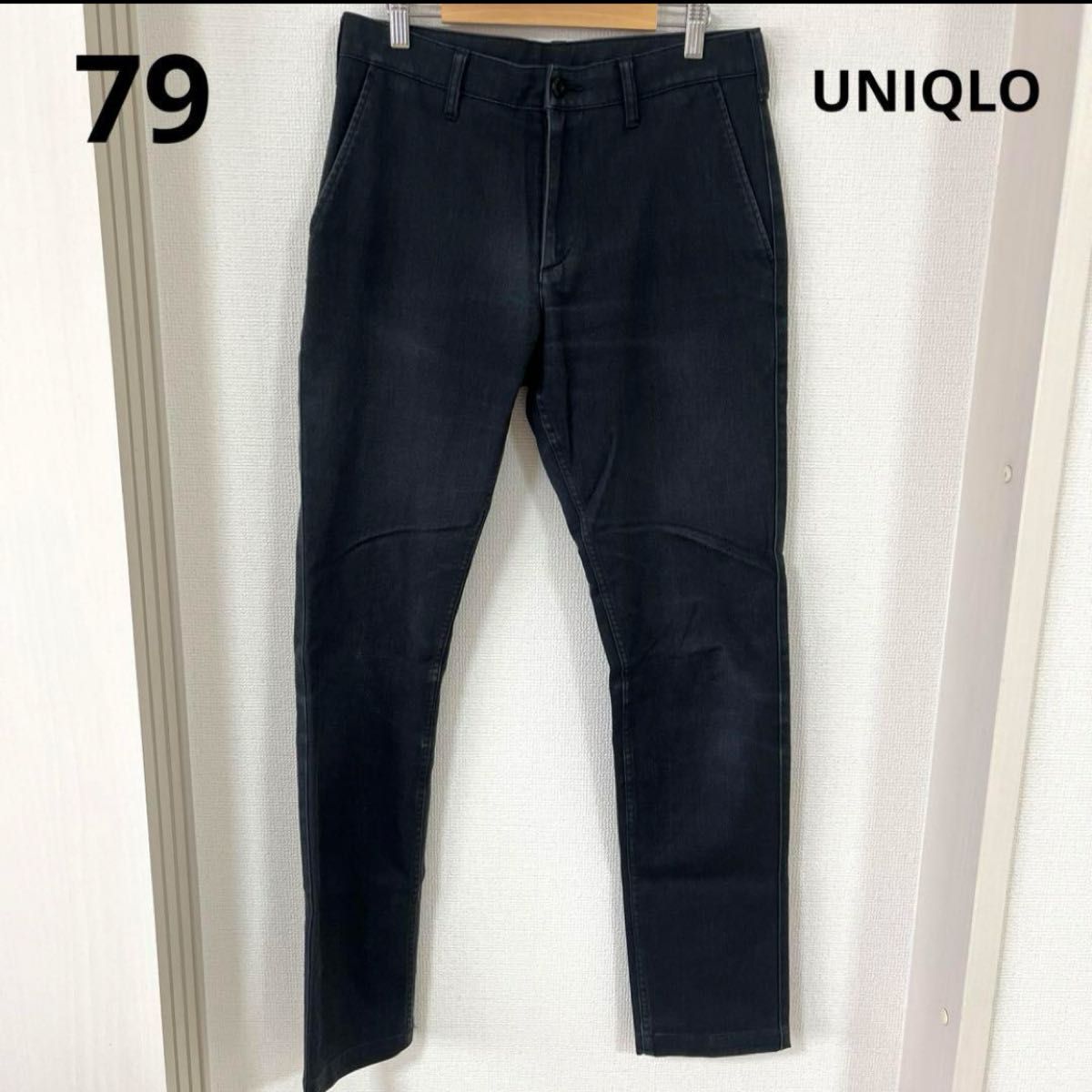 【1044】UNIQLO 防風ストレッチスリムフィットチノ　M ブラック パンツ ユニクロ ジーンズ デニム デニムパンツ