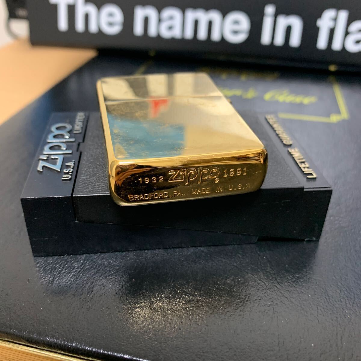 ZIPPO ジッポー THE ONLY ZIPPO IN THE WORLD SOLID BRASS ソリッドブラス #254 1932 ZIPPO 1991 DOUBLE YEAR 1991年製 未使用_画像7