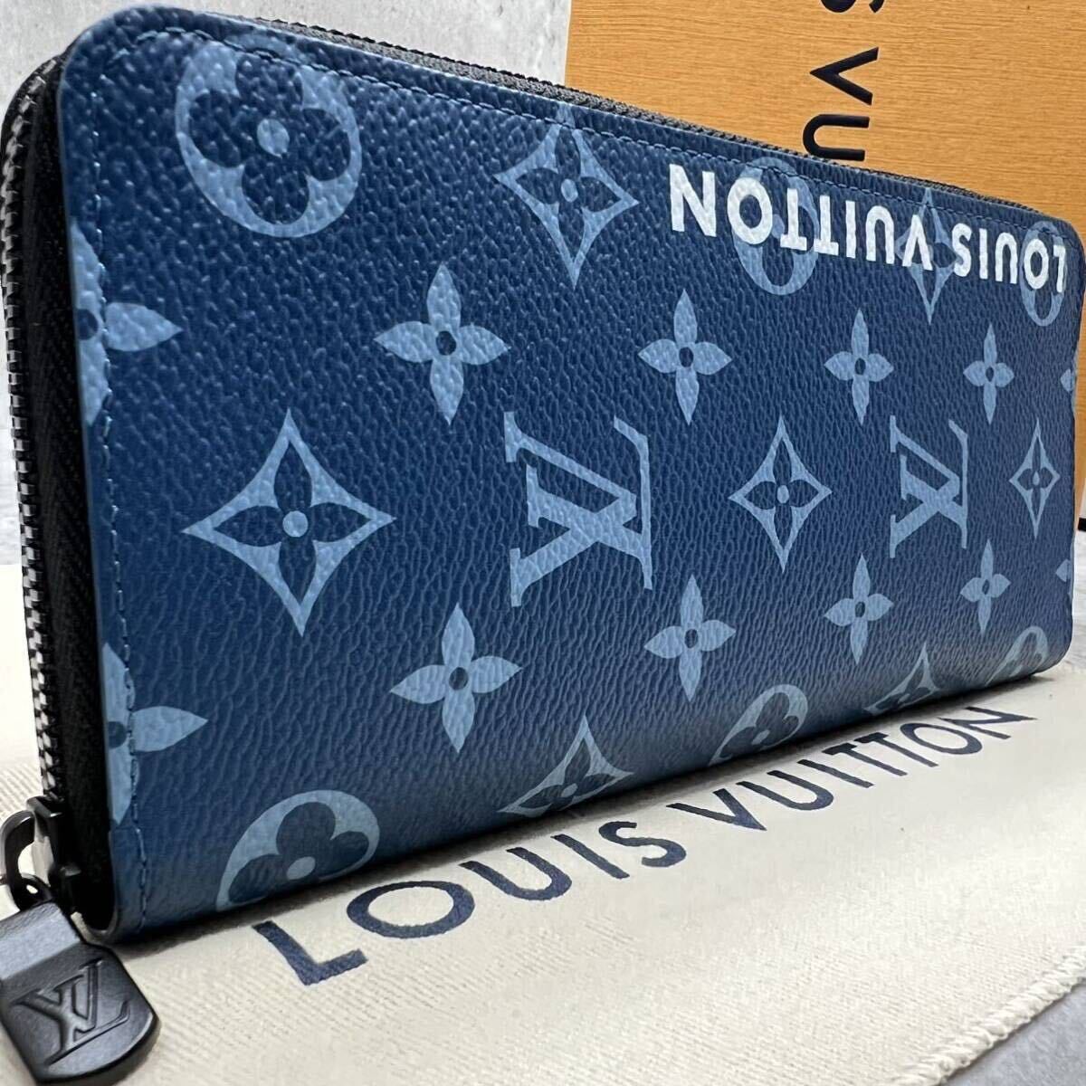 【現行 新品未使用 完売品】ルイヴィトン LOUIS VUITTON ヴェルティカル 長財布 モノグラム レザー メンズ ビジネス ブルー 青 M82799の画像1