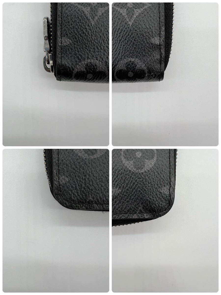 【現行 極美品 RFID】ルイヴィトン LOUIS VUITTON ヴェルティカル 長財布 ラウンド モノグラム エクリプス レザー メンズ ビジネス 黒_画像6