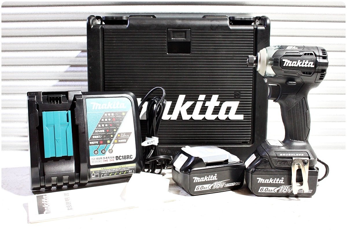 1円～【未使用】makita マキタ 18V 充電式インパクトドライバ TD170DRGXB バッテリBL1860B×2 充電器 ケース_画像1