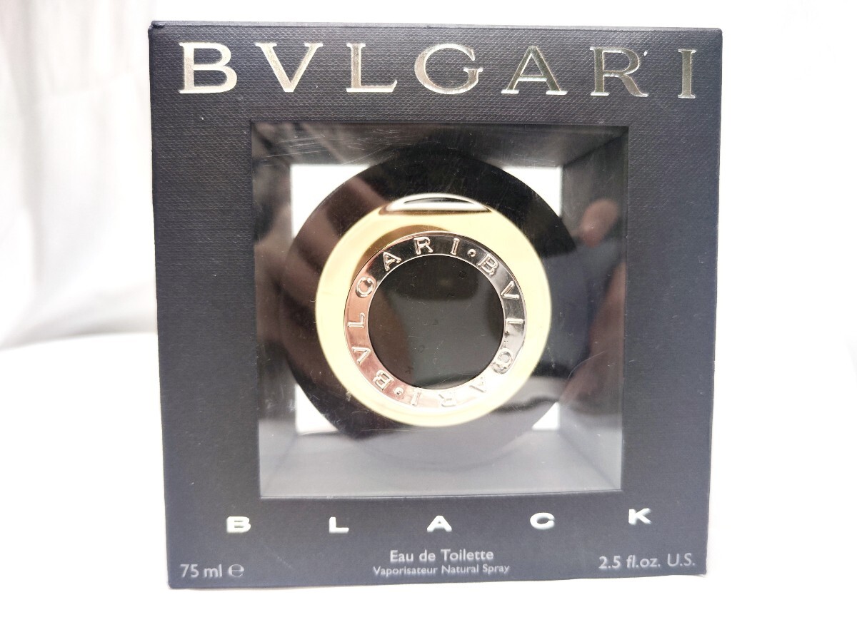 75ml【ほぼ未使用】【送料無料】BVLGARI ブルガリ BLACK ブラック eau de toilette オードトワレ 香水 オーデトワレ オードゥトワレ EDT_画像1