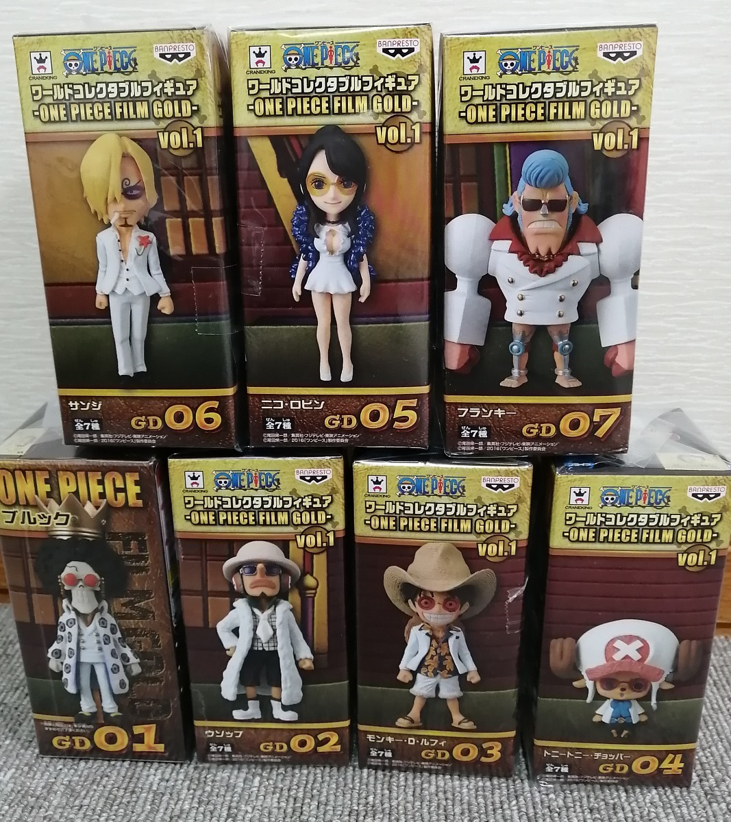 ワンピース　ワールド コレクタブル　ONE PIECE FILM GOLD vol.1全7種 ルフィ フランキー チョッパー サンジ ブルック