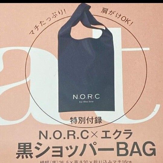 N.O.R.C☆肩かけOK☆黒ショッパーBAG☆eclat☆未使用
