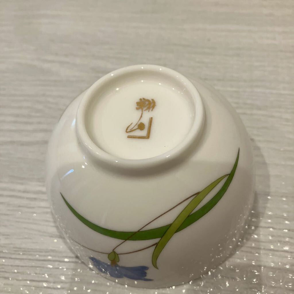 【未使用保管品】翔山 煎茶椀 青い花煎茶揃 共箱 特選陶器 湯呑 茶器 煎茶道具 湯のみ 食器 和食器_画像6