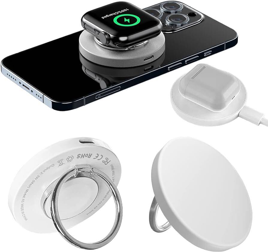 2316285☆ 2024 NEW 3 in 1 ワイヤレス充電器 Magsafe対応 AirPods Apple Watch充電器 ホルダー グリップ スタンド マグセーフ 充電器_画像1