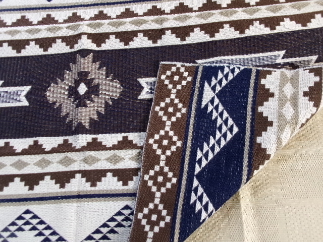綿混平織ラグカーペット　エスニックⅢ　130ｘ176ｃｍ　リバーシブル　ウォッシャブル　両面　アジアン　幾何模様　洗える　日本製　_画像2