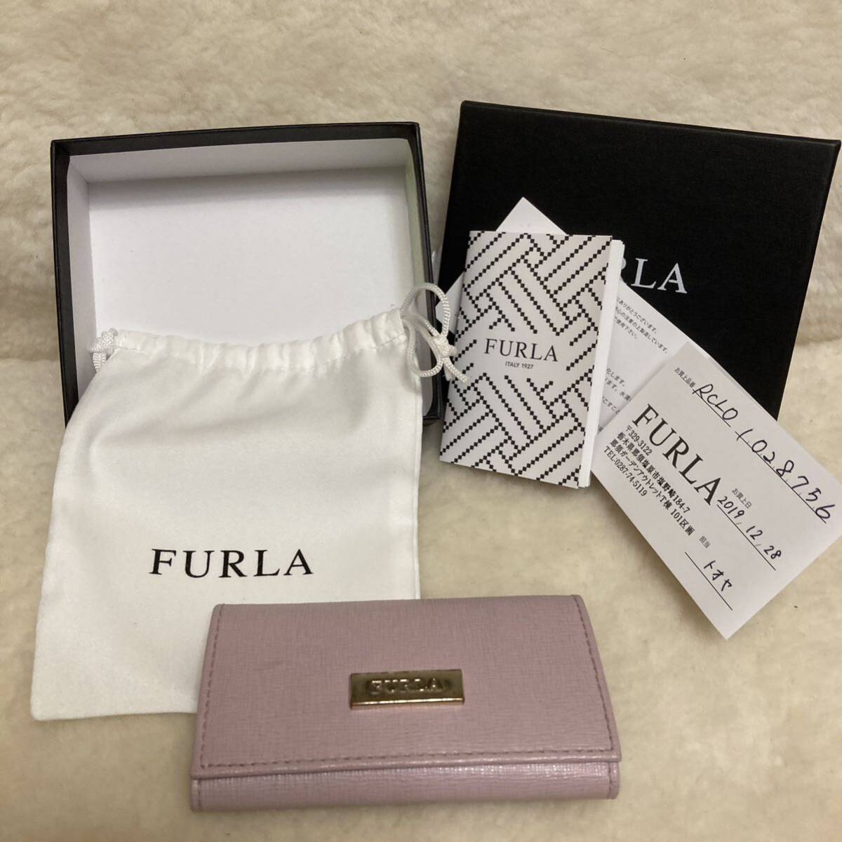 ☆ FURLA ☆ フルラ 淡いピンク レザー キーケース キーホルダー_画像9