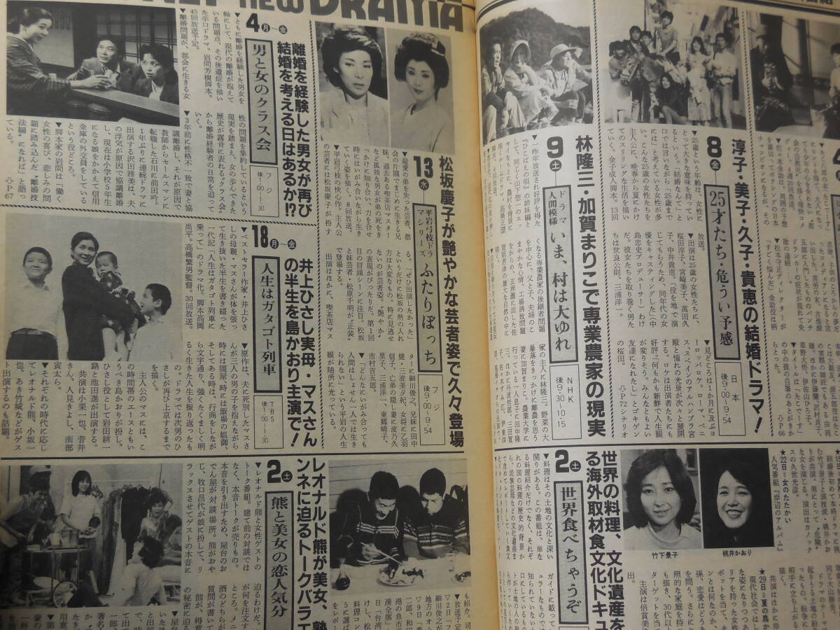 週刊テレビ番組/TV情報誌 昭和59年 1984年 桜田淳子 宮崎美子 いしだあゆみ 昭和レトロ 雑誌 テレビガイド 少年隊 おかわりシスターズ_画像6