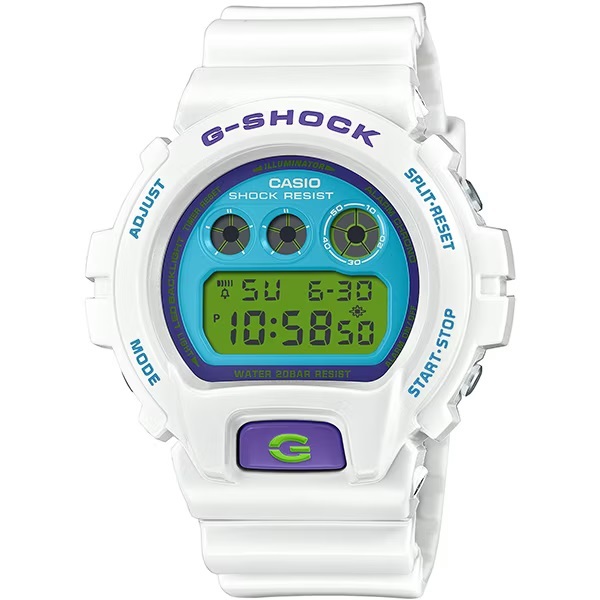 送料無料 特価 新品 カシオ正規保証付き★G-SHOCK DW-6900RCS-7JF CRAZY COLORS 2024 ホワイト x ブルー デジタル 20気圧防水 メンズ腕時計