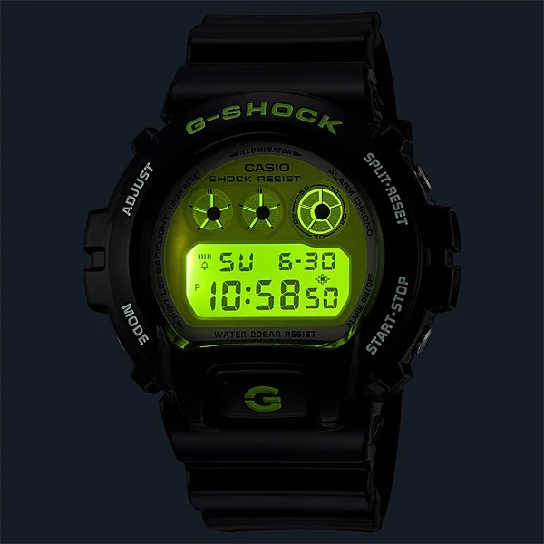 送料無料★特価 新品 カシオ正規保証付き★G-SHOCK DW-6900RCS-1JF CRAZY COLORS 2024 ブラック x グリーン 20気圧防水 メンズ腕時計_画像3