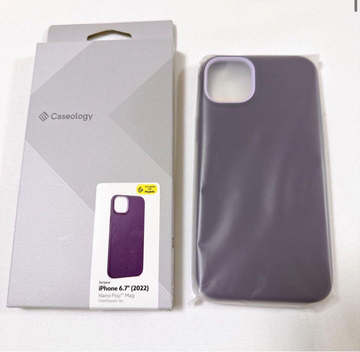 MagSafe対応 iPhone 14 Plusケース 紫 TPU シリコン