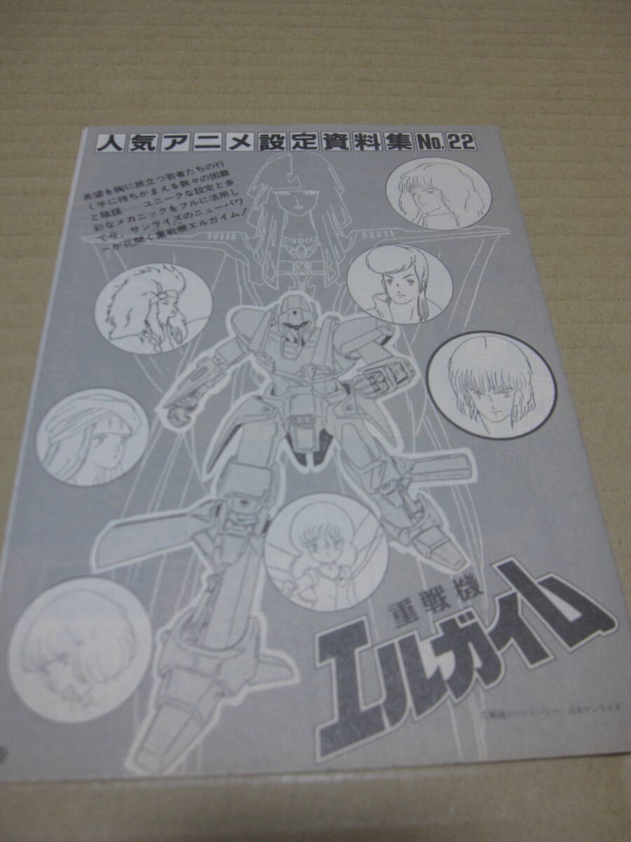 重戦機エルガイム 設定資料集 雑誌(アニメディア) 付録 富野由悠季　永野護_画像1