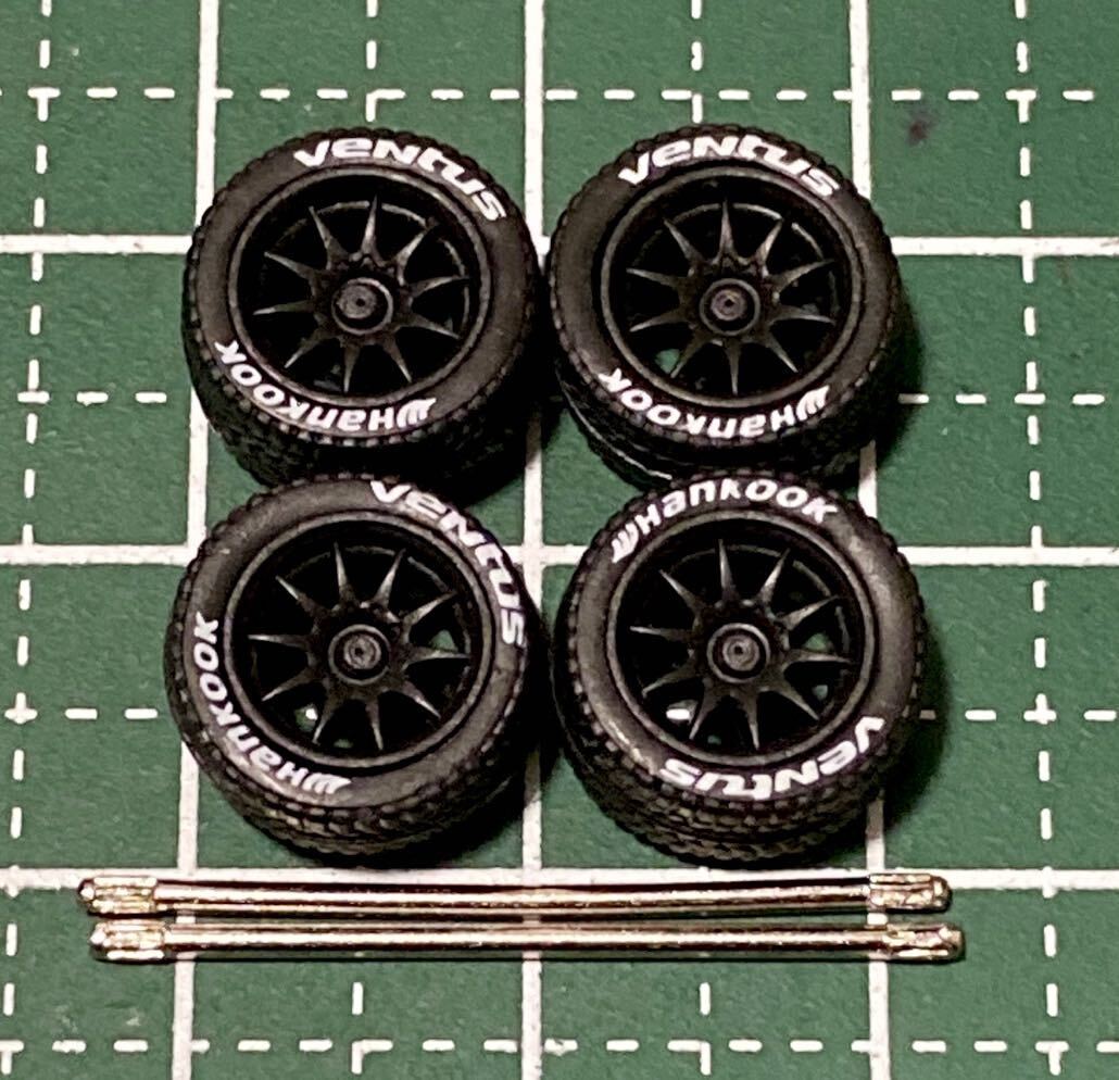 カスタムホイール　タイヤ　カスタムパーツ　1/64 1 64 1:64 トミカ ホットウィール MINI GT マジョレット　等に最適　CE28 ブラック_画像1