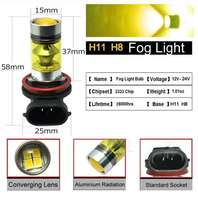 PFM H8/H11/H16共用LEDバルブ悪路や霧に強いイエローバルブ２個セット明るい　悪天候、悪路、雨の日の黒く見づらいアスファルトに最適_画像3