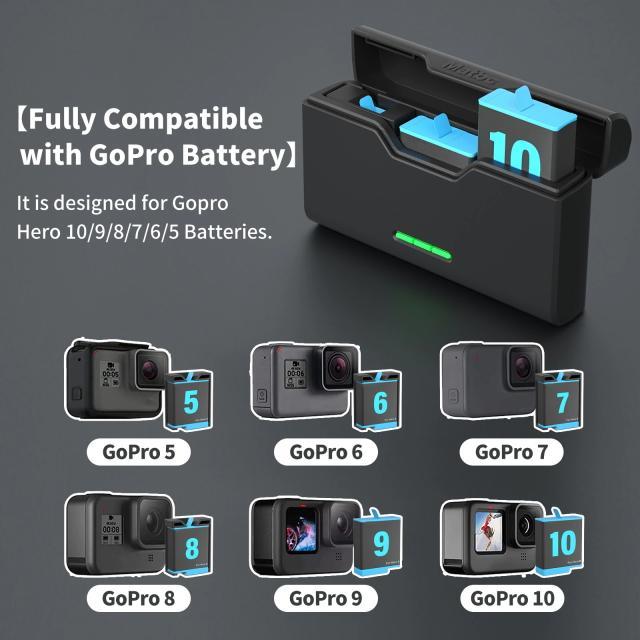 P Gopro battery charger go- Pro battery 3 piece same time high speed charger compact storage BOX type USB-C cable attaching 5/6/7/8/Hero9/Hero10/Hero11 all correspondence 
