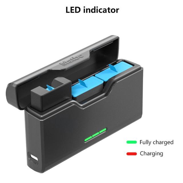 P Gopro battery charger go- Pro battery 3 piece same time high speed charger compact storage BOX type USB-C cable attaching 5/6/7/8/Hero9/Hero10/Hero11 all correspondence 