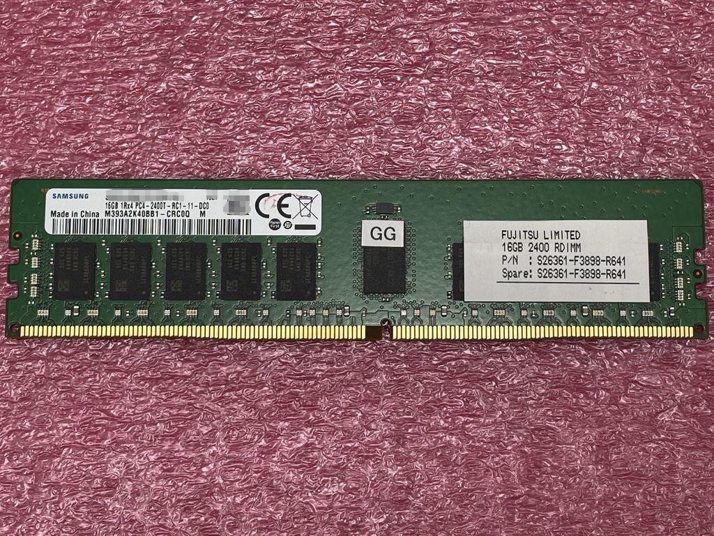 #2132 SAMSUNG DDR4-2400 1Rx4 PC4-19200 ECC REG 16GB 保証付き M393A2K40BB1-CRC0Q #05_画像1